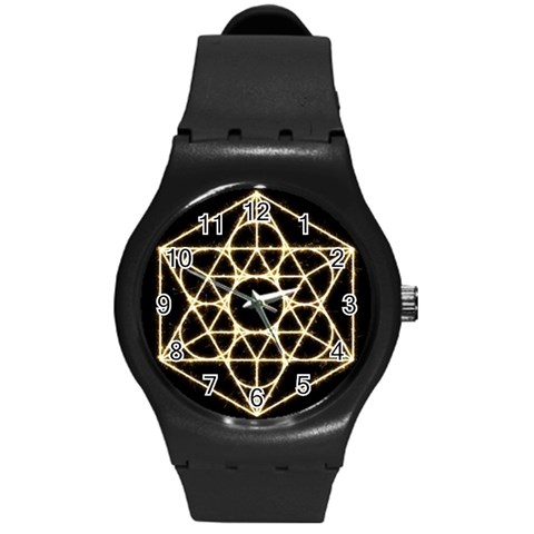 Sacred Geometry: Metatron Round Plastic Sport Watch (M) from ArtsNow.com Front