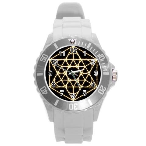 Sacred Geometry: Metatron Round Plastic Sport Watch (L) from ArtsNow.com Front