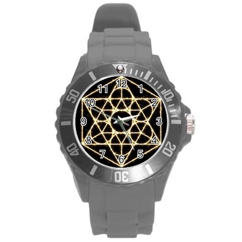 Sacred Geometry: Metatron Round Plastic Sport Watch (L) from ArtsNow.com Front