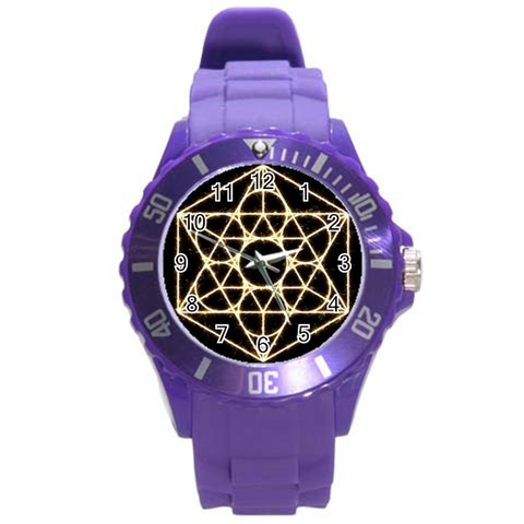 Sacred Geometry: Metatron Round Plastic Sport Watch (L) from ArtsNow.com Front