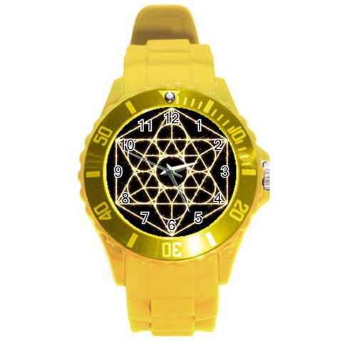 Sacred Geometry: Metatron Round Plastic Sport Watch (L) from ArtsNow.com Front