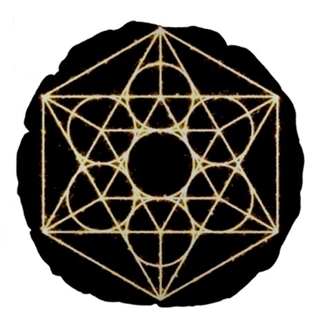Sacred Geometry: Metatron Large 18  Premium Flano Round Cushion  from ArtsNow.com Back