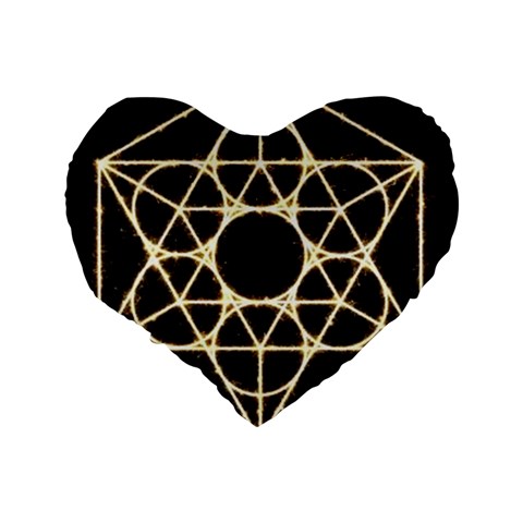 Sacred Geometry: Metatron Standard 16  Premium Flano Heart Shape Cushion  from ArtsNow.com Back