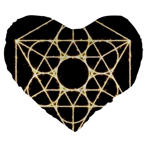 Sacred Geometry: Metatron Large 19  Premium Flano Heart Shape Cushion from ArtsNow.com Front