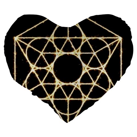 Sacred Geometry: Metatron Large 19  Premium Flano Heart Shape Cushion from ArtsNow.com Back