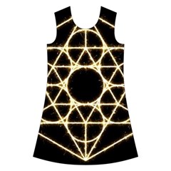 Sacred Geometry: Metatron Kids  Short Sleeve Velvet Dress from ArtsNow.com Front