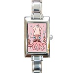 Squid Chef Cartoon Rectangle Italian Charm Watch