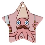 Squid Chef Cartoon Ornament (Star)