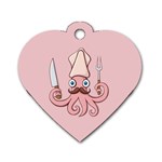 Squid Chef Cartoon Dog Tag Heart (One Side)