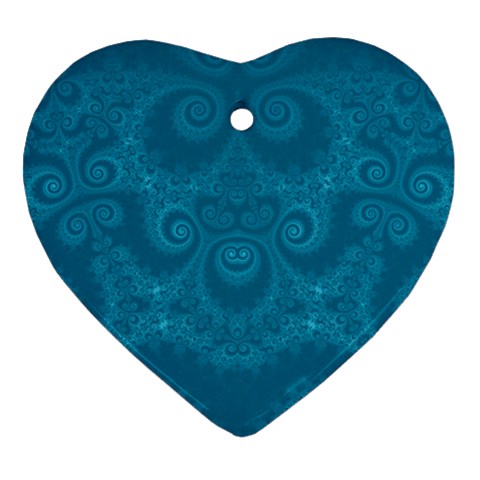 Cerulean Blue Spirals Ornament (Heart) from ArtsNow.com Front