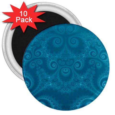 Cerulean Blue Spirals 3  Magnets (10 pack)  from ArtsNow.com Front