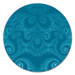 Cerulean Blue Spirals Magnet 5  (Round)