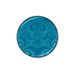 Cerulean Blue Spirals Hat Clip Ball Marker