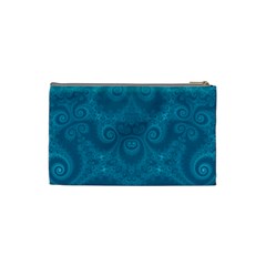 Cerulean Blue Spirals Cosmetic Bag (Small) from ArtsNow.com Back