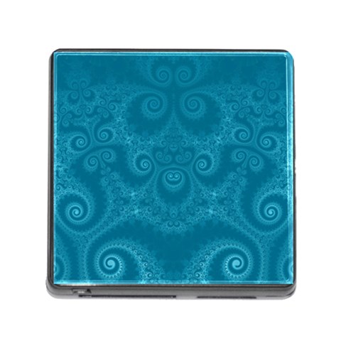Cerulean Blue Spirals Memory Card Reader (Square 5 Slot) from ArtsNow.com Front