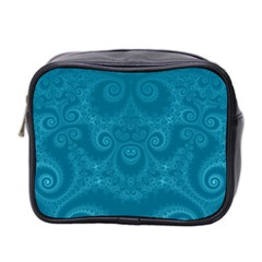 Cerulean Blue Spirals Mini Toiletries Bag (Two Sides) from ArtsNow.com Front