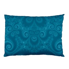 Cerulean Blue Spirals Pillow Case (Two Sides) from ArtsNow.com Back