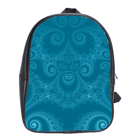 Cerulean Blue Spirals School Bag (XL) from ArtsNow.com Front