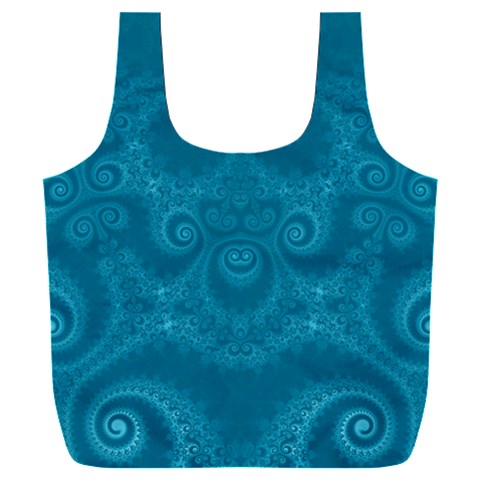 Cerulean Blue Spirals Full Print Recycle Bag (XXXL) from ArtsNow.com Front
