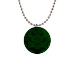 Emerald Green Spirals 1  Button Necklace