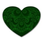 Emerald Green Spirals Heart Mousepads