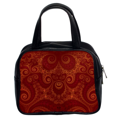 Red and Gold Spirals Classic Handbag (Two Sides) from ArtsNow.com Front