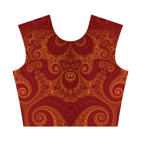 Red and Gold Spirals Cotton Crop Top from ArtsNow.com Front