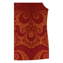 Red and Gold Spirals Women s Button Up Vest from ArtsNow.com Front Left