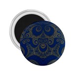 Navy Blue and Gold Swirls 2.25  Magnets