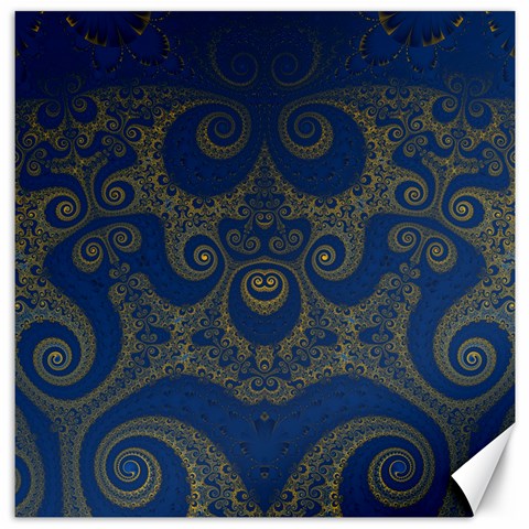 Navy Blue and Gold Swirls Canvas 20  x 20  from ArtsNow.com 19 x19.27  Canvas - 1