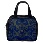 Navy Blue and Gold Swirls Classic Handbag (One Side)