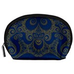 Navy Blue and Gold Swirls Accessory Pouch (Large)