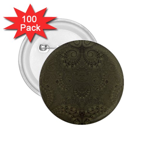 Rustic Green Brown Swirls 2.25  Buttons (100 pack)  from ArtsNow.com Front