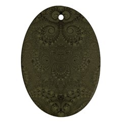 Rustic Green Brown Swirls Oval Ornament (Two Sides) from ArtsNow.com Back