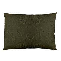 Rustic Green Brown Swirls Pillow Case (Two Sides) from ArtsNow.com Front