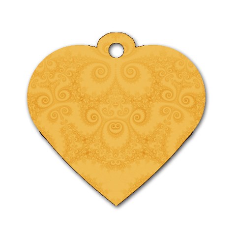 Golden Honey Swirls Dog Tag Heart (One Side) from ArtsNow.com Front