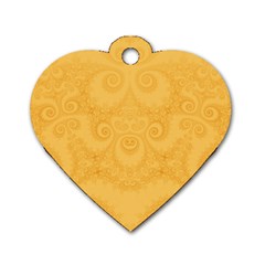 Golden Honey Swirls Dog Tag Heart (Two Sides) from ArtsNow.com Front