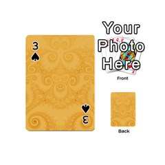 Golden Honey Swirls Playing Cards 54 Designs (Mini) from ArtsNow.com Front - Spade3