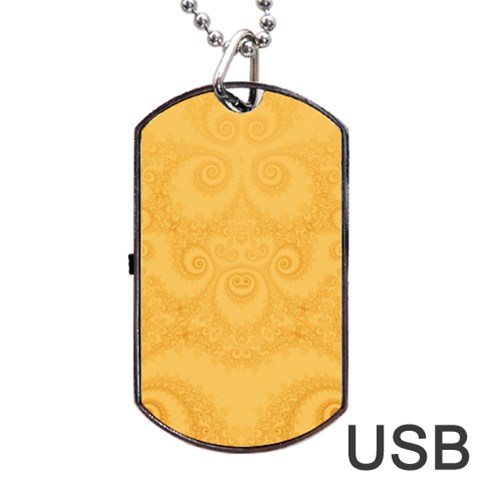 Golden Honey Swirls Dog Tag USB Flash (Two Sides) from ArtsNow.com Front