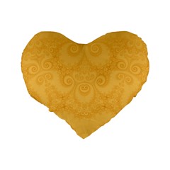 Golden Honey Swirls Standard 16  Premium Flano Heart Shape Cushions from ArtsNow.com Back