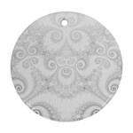 Wedding White Swirls Spirals Ornament (Round)