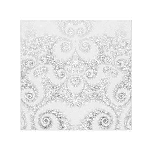 Wedding White Swirls Spirals Small Satin Scarf (Square) from ArtsNow.com Front