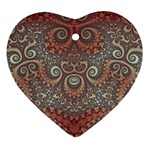 Red and White Color Swirls Heart Ornament (Two Sides)