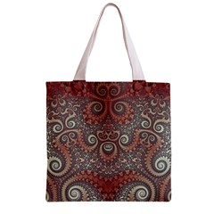 Red and White Color Swirls Zipper Grocery Tote Bag from ArtsNow.com Front