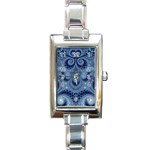 Royal Blue Swirls Rectangle Italian Charm Watch