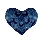 Royal Blue Swirls Standard 16  Premium Heart Shape Cushions