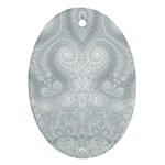 Ash Grey White Swirls Ornament (Oval)