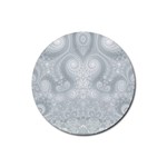 Ash Grey White Swirls Rubber Round Coaster (4 pack) 
