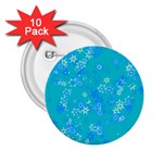 Aqua Blue Floral Print 2.25  Buttons (10 pack) 