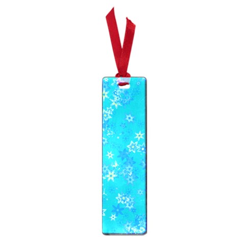 Aqua Blue Floral Print Small Book Marks from ArtsNow.com Front